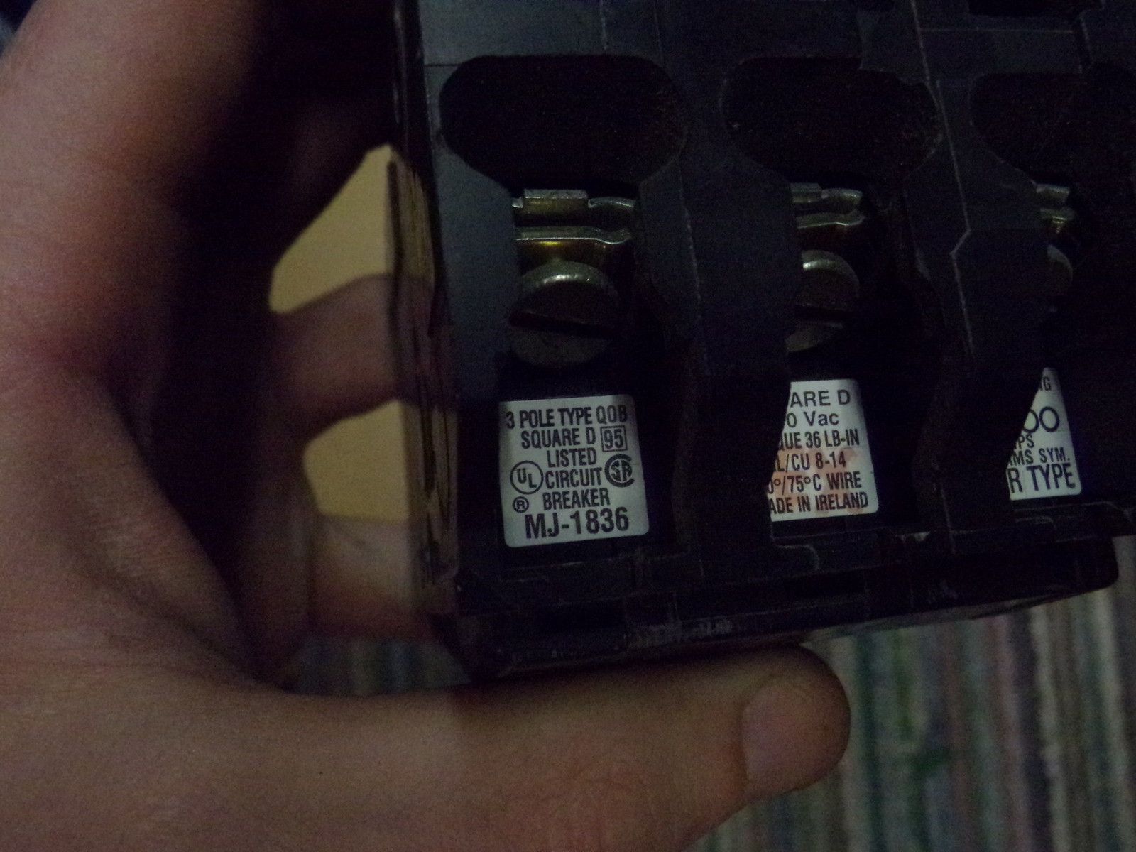 Square D 3-Pole Circuit Breaker 30A MJ-1836 MG-6192, Lot of 2