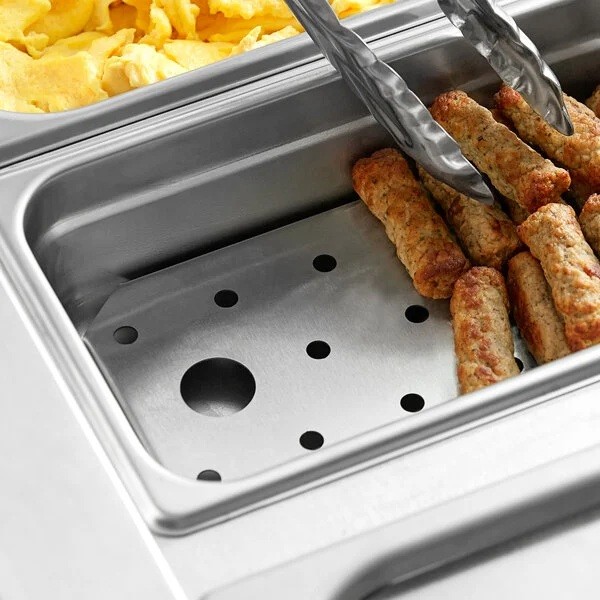 3-Pack Stainless Steel Steam Table False Bottom | 1/4 Size | Perforated