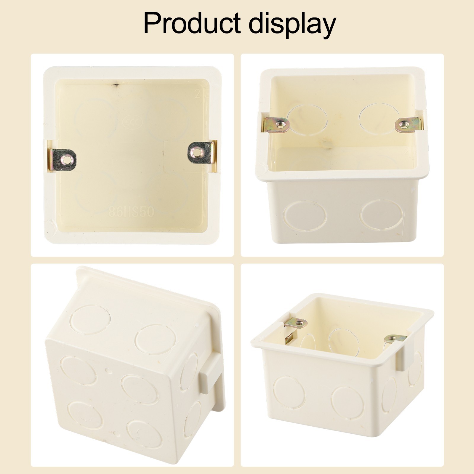 Socket Box Light Switch 1Gang 80x80x50mm European Standard Light Pattress Switch