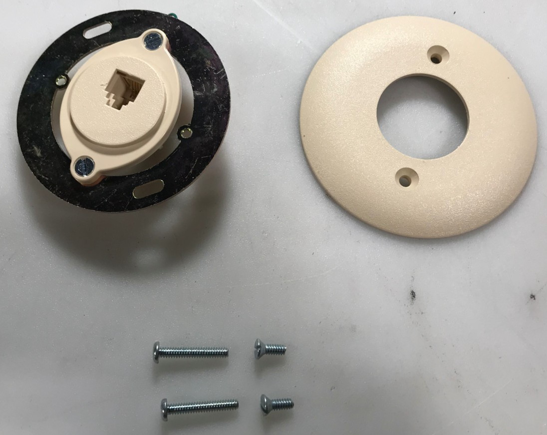 Suttle SE-625B2-4-50 (Round- RJ11) Wall Plate-Plastic Ivory
