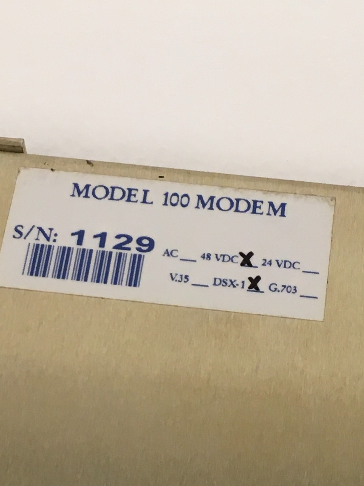 Comsat RSL SPEC Commander 100 Modem, 48V, 1.1A w/ Rack Mount Ears, WORKING