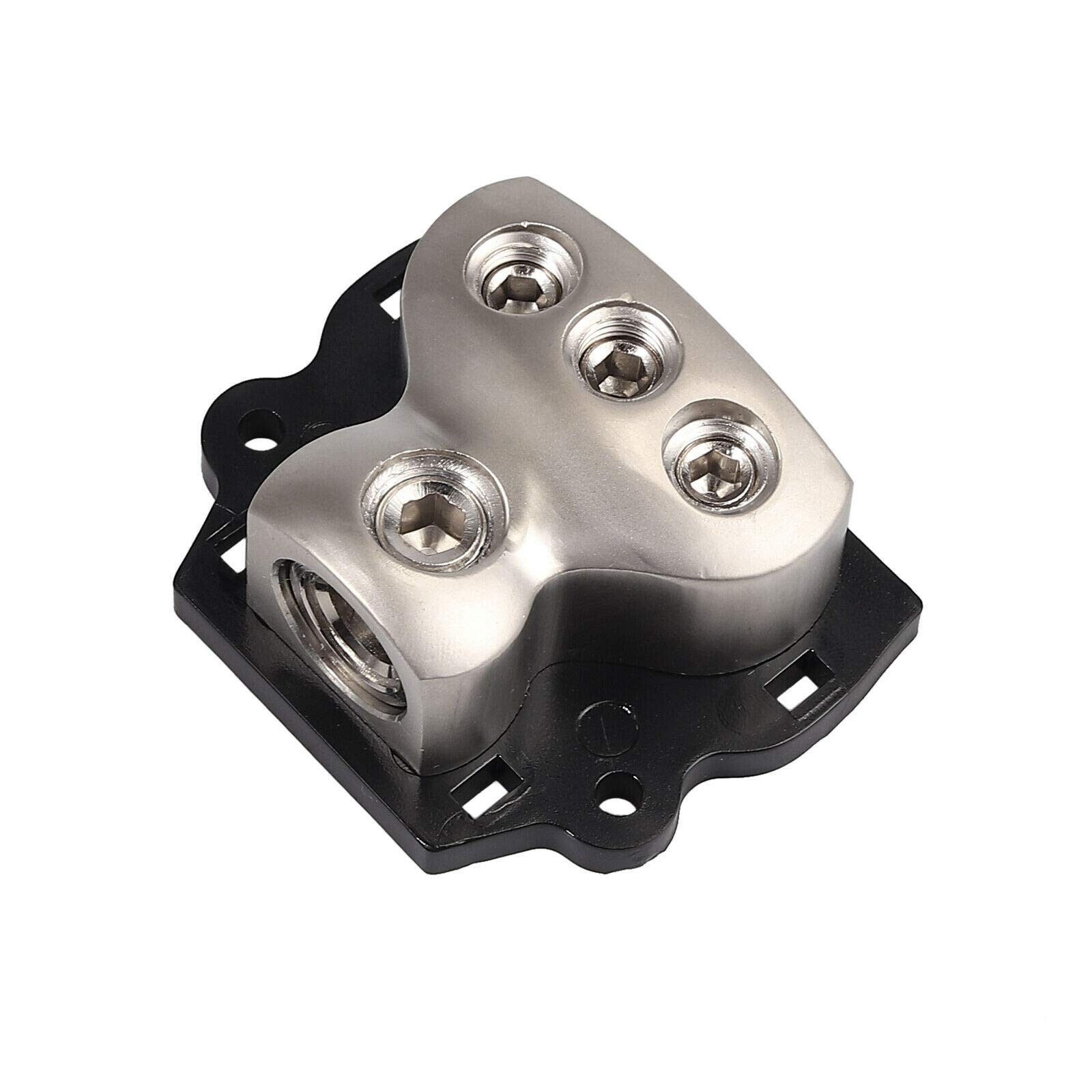 3 Way Power Distribution Block, 1x 0 Gauge in / 3X 4 Gauge Out Amp Power Dist…