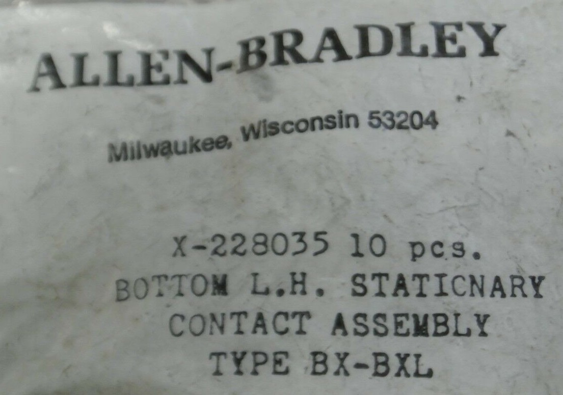 BAG of 10 / ALLEN-BRADLEY X-228035 STATIONARY CONTACT ASSEMBLY / NEW SURPLUS