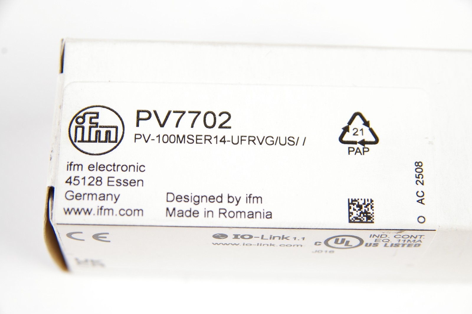 IFM PV7702 PV-100MSER14-UFRVG/US Pressure Sensor