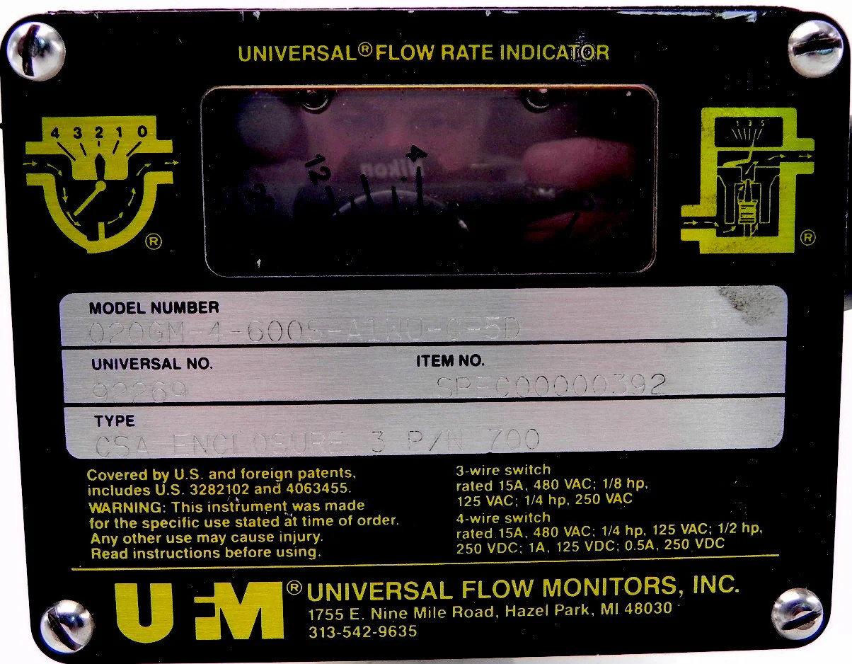 UFM Universal Flow Monitor 020GM-4-600S-A1WU-C-5D