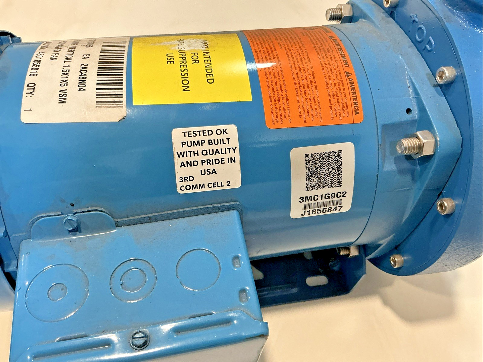 Goulds Centrifugal Pump – 3MC1G9C2 – 2HP, 3450RPM, 3PH, 56Y Frm, 230V -Brand NEW
