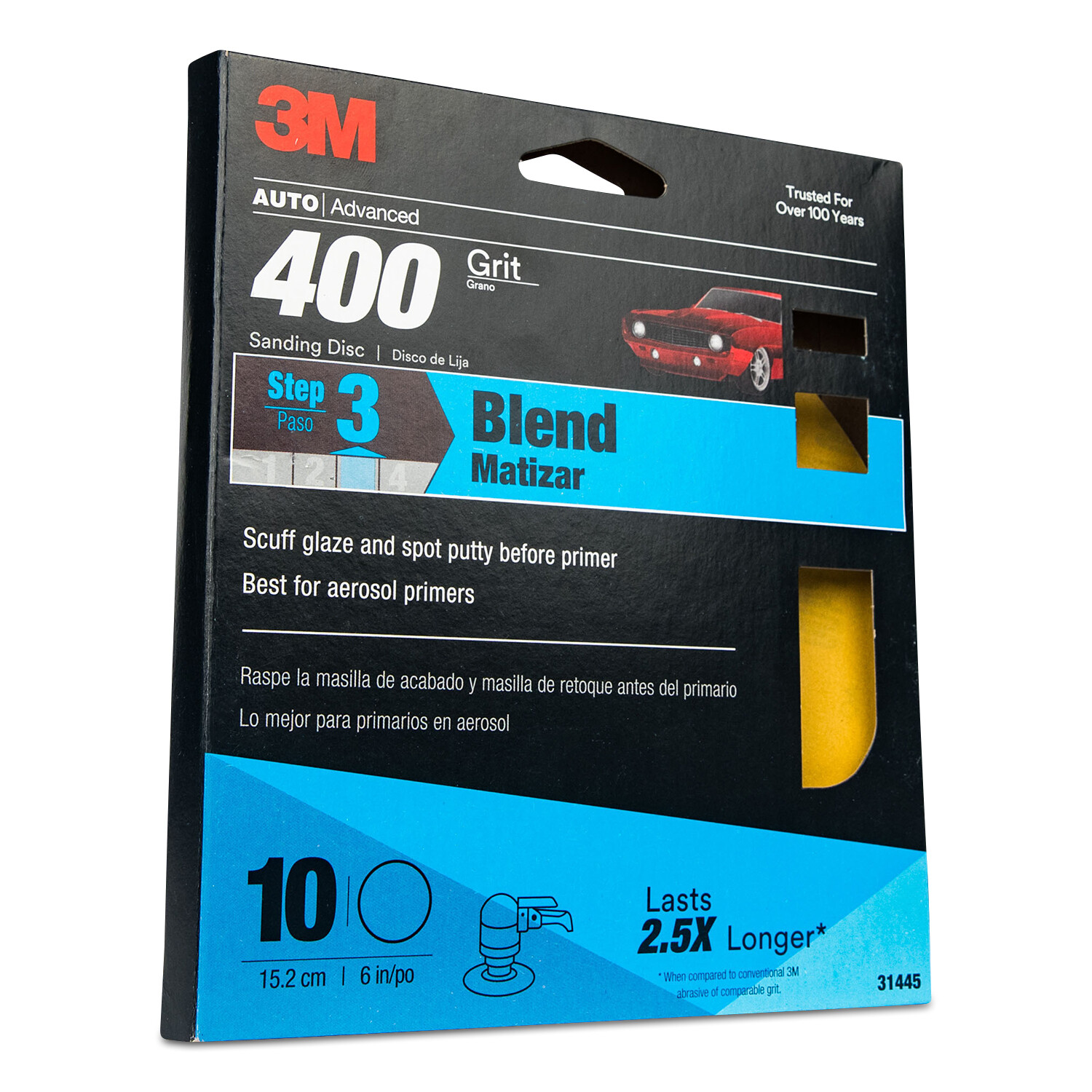 3M Sanding Discs with Stikit Attachment 10 Pack, 31445, 6 in, 400 (Case of 10)