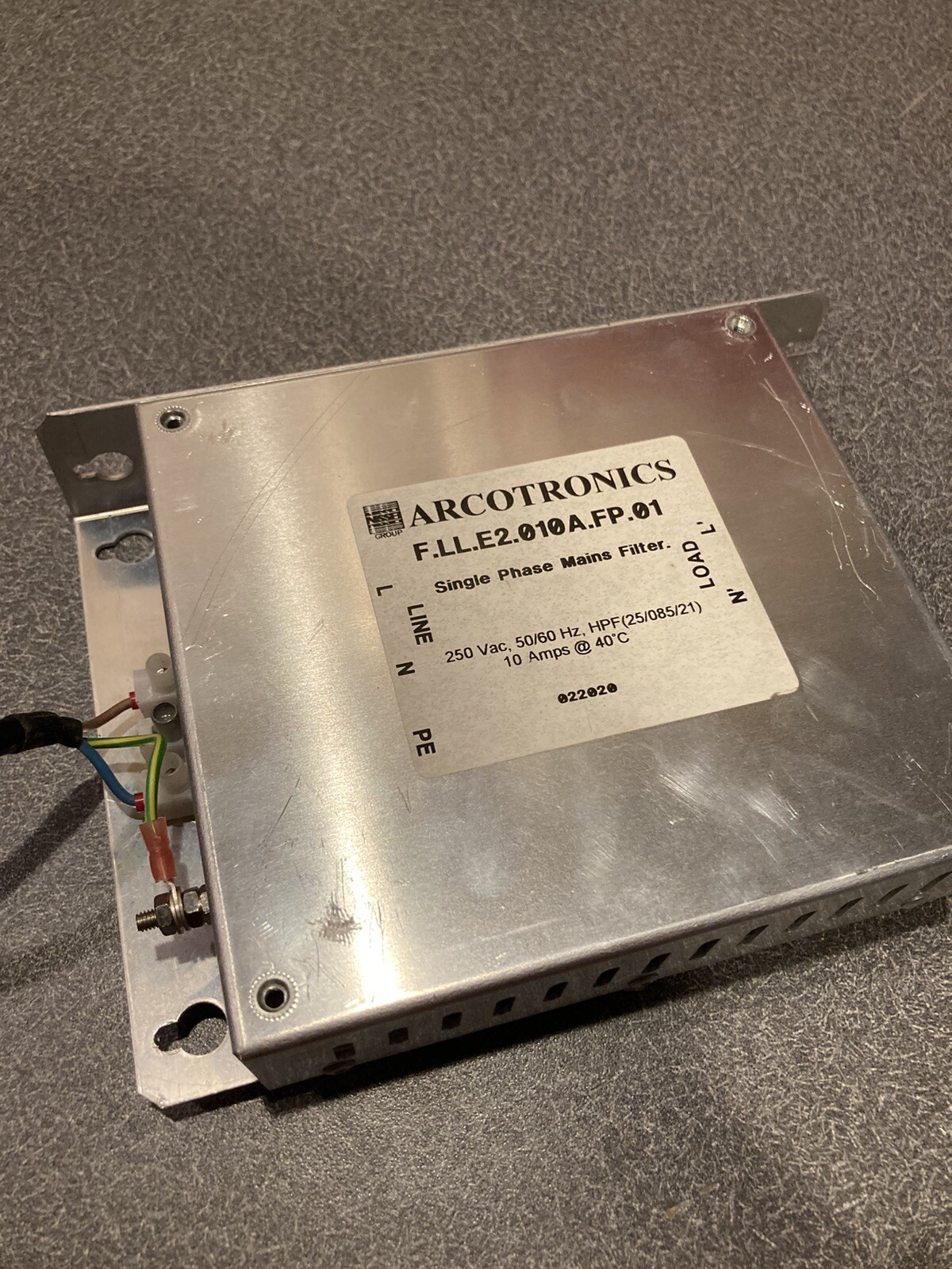 Arcotronics F.LL.E2.010A.FP.01 250VAC 50/60Hz 10AMP Single Phase Mains Filter