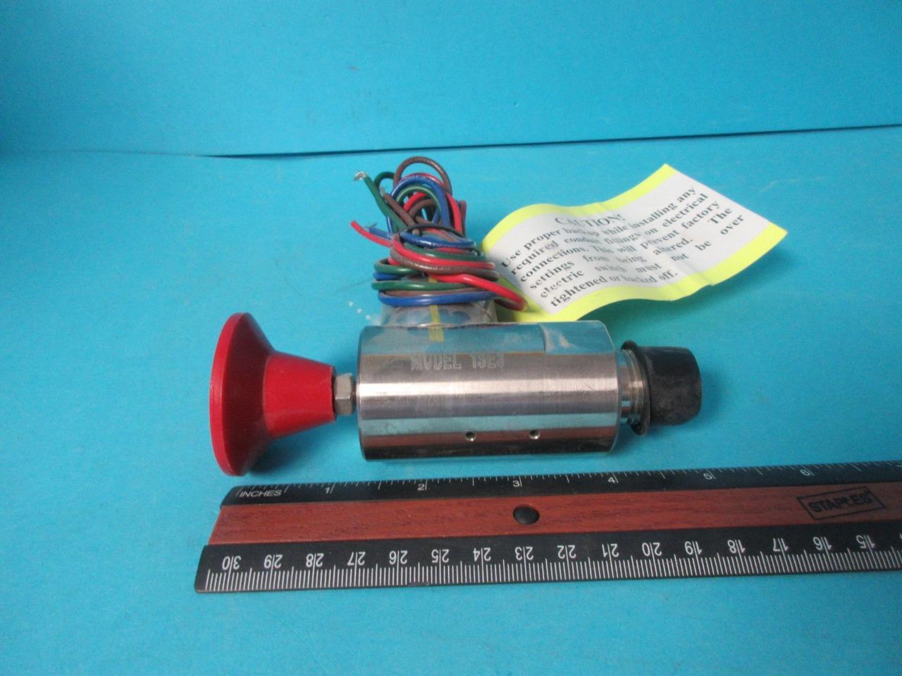 RUELCO ELECTRIC SAND PROBE RELAY MODEL 1SE3-SR13C 3″ SCH 80 C.S. PROBE RED KNOB