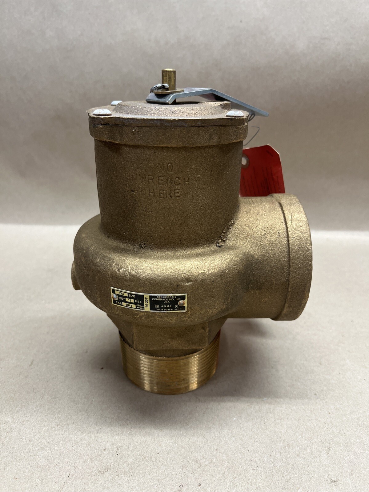 Conbraco 3″ Inlet, 3″ Outlet, High Capacity Steam Valve 15 Max psi, Bronze