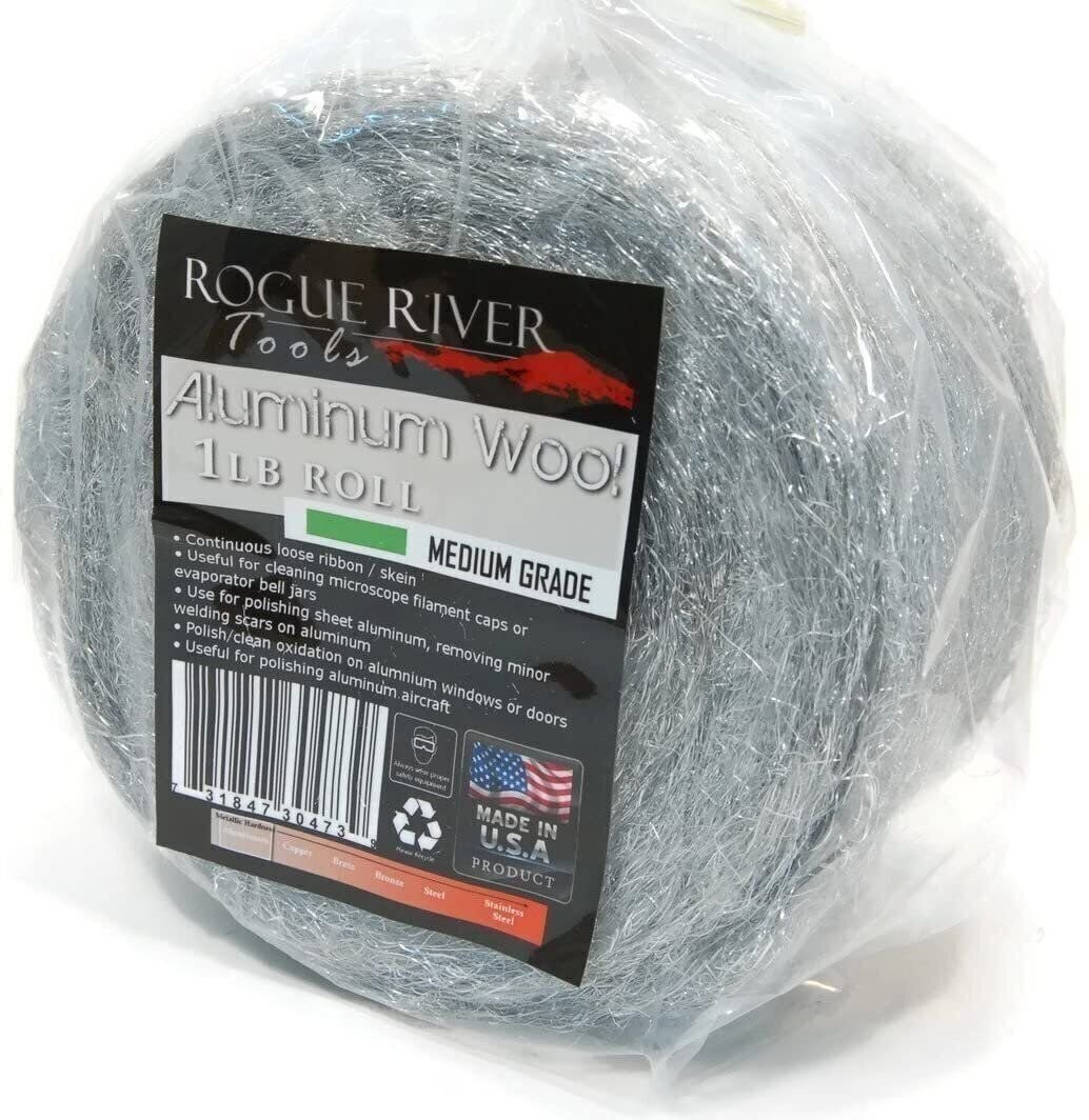 Aluminum Wool Medium Grade 1LB Roll By Rogue River Tools Soft Clean