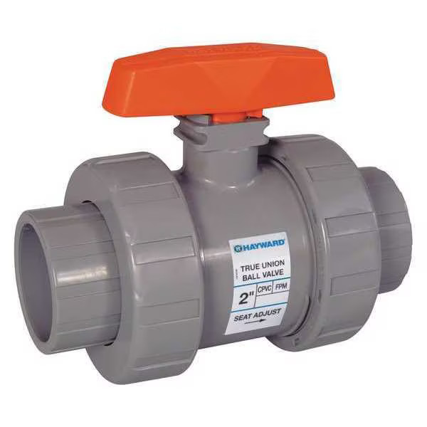 Hayward Flow Control Ball Valve, True Union, 2″, PVC/EPDM, Full Port, S/T
