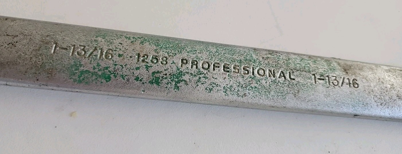 Stanley/Proto #1258 1-13/16” Open Box Wrench Used 12 Point VGC