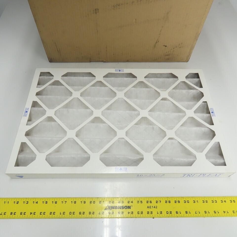 Tri Dim 825P Tri-Pleat 16″ x 25″ x 2″ Air Filter Lot Of 12