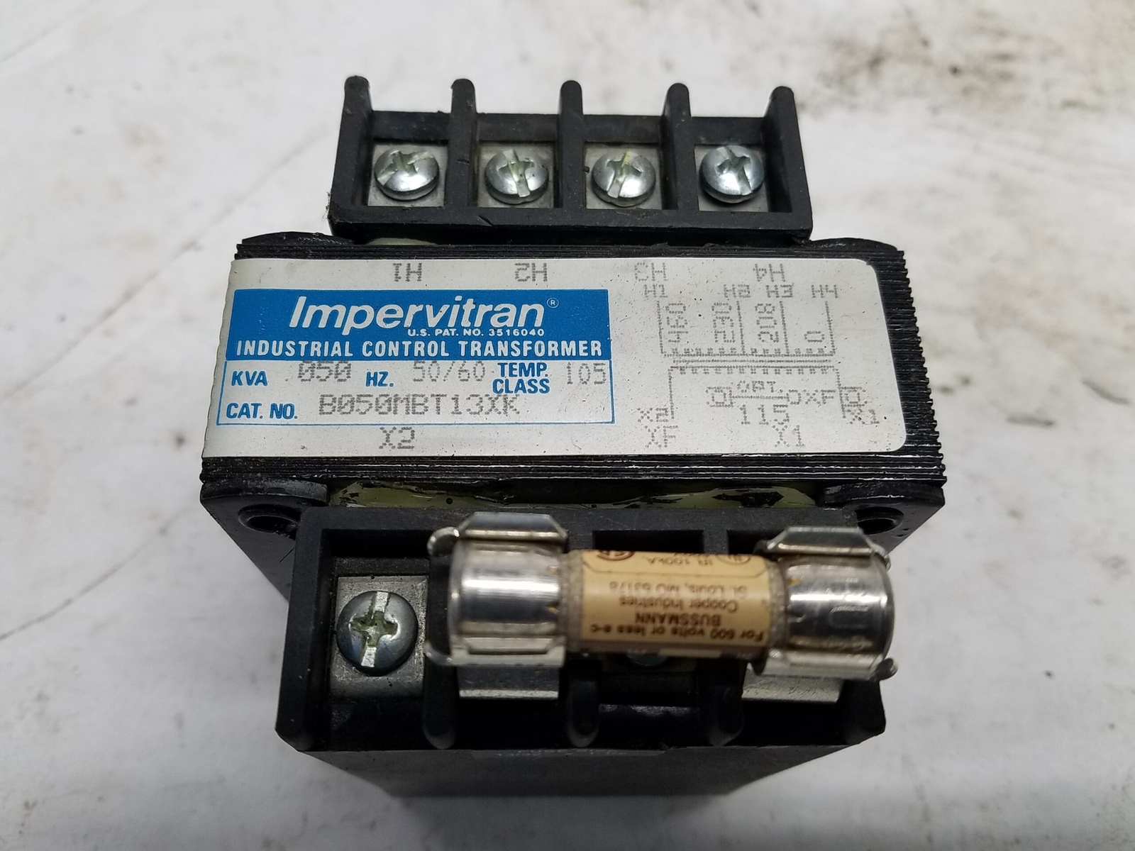 MICRON IMPERVITRAN CONTROLS B050MBT13XK CONTROL TRANSFORMER 50/60HZ