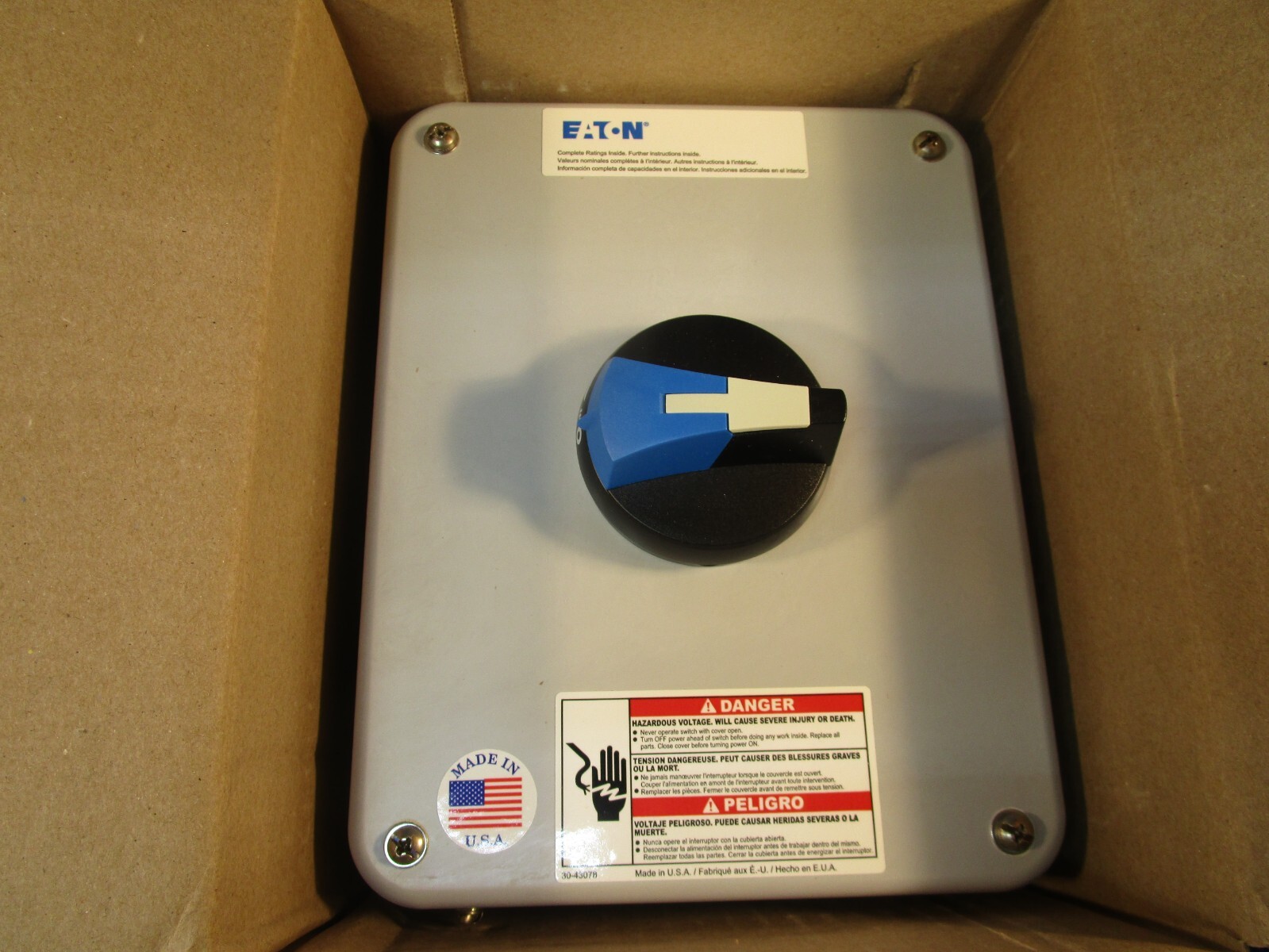 EATON ER53030UX, Enclosed Rotary Safety Switch, Disconnect, Switch, 3-Pole, 30A