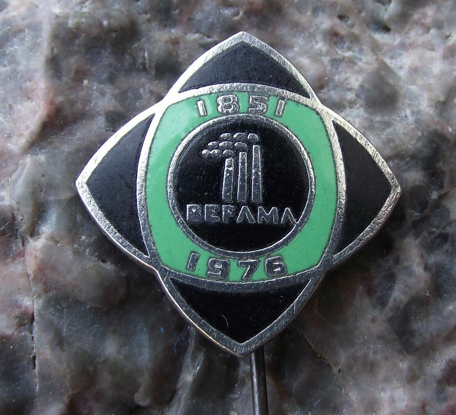 1976 Befama Austria Textile Roller Cards Engineering Firm Anniversary Pin Badge