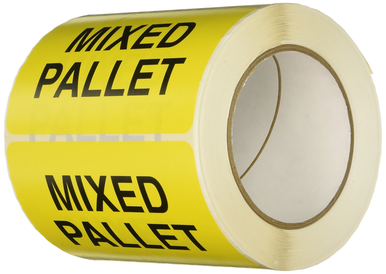 TapeCase Shipping Packing Labels “Mixed Pallet”, Yellow/Black – 500 per pack