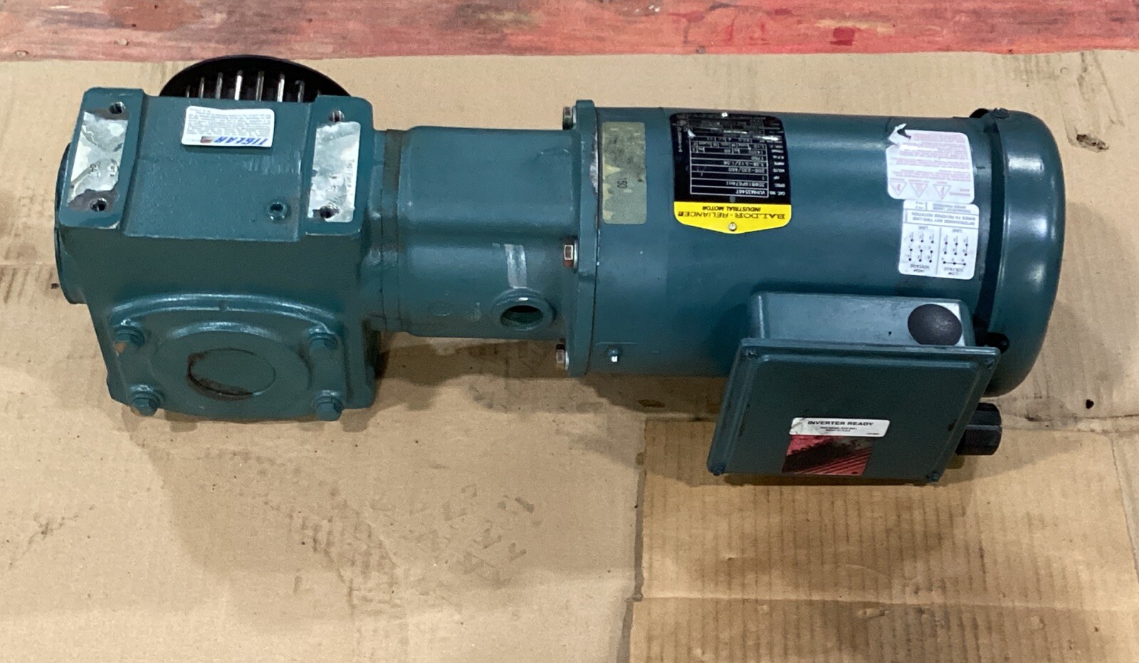 BALDOR RELIANCE 1HP MOTOR VUHM3546T W/23S30R TIGEAR GEARBOX #808KN