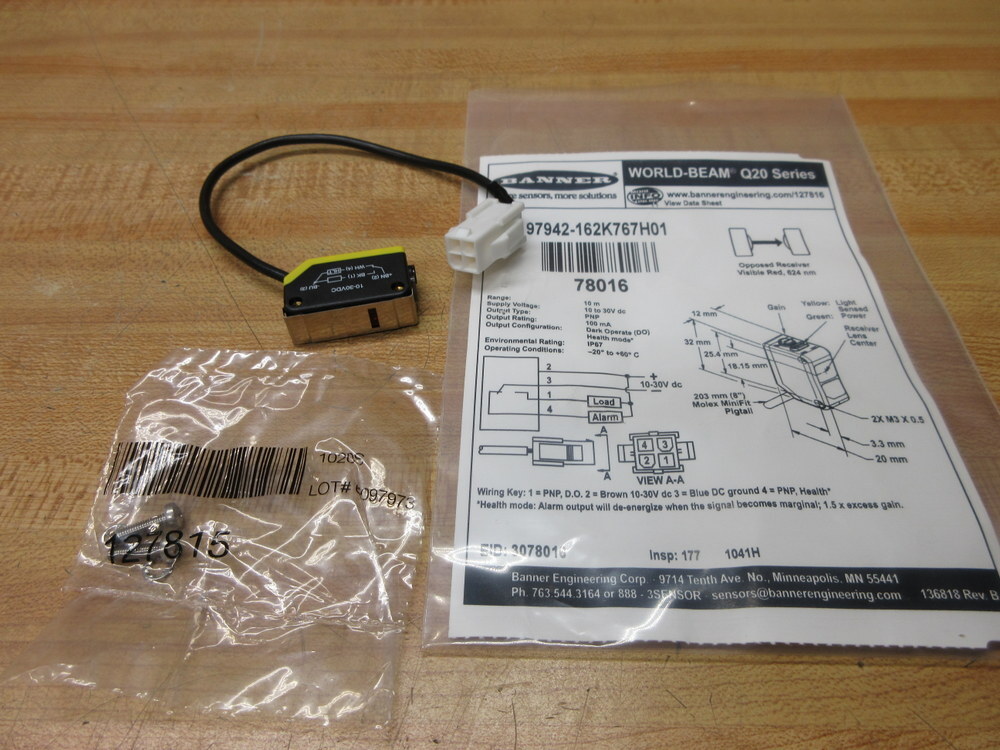 Banner 97942-162K767H01 Photoelectric Sensor 97942162K767H01