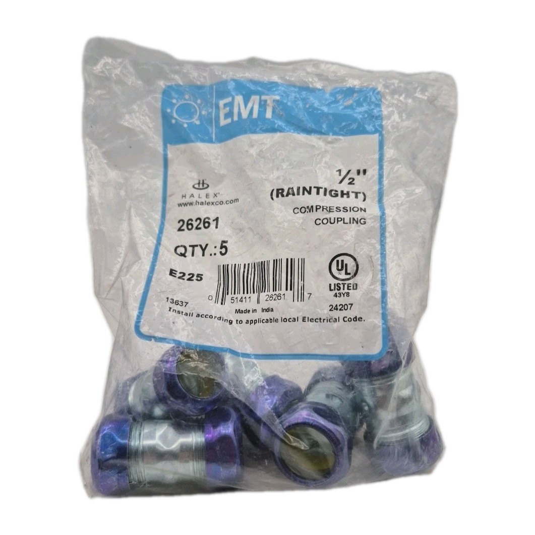 pk 5 HALEX 1/2″ RAINTIGHT COMPRESSION COUPLINGS 26261
