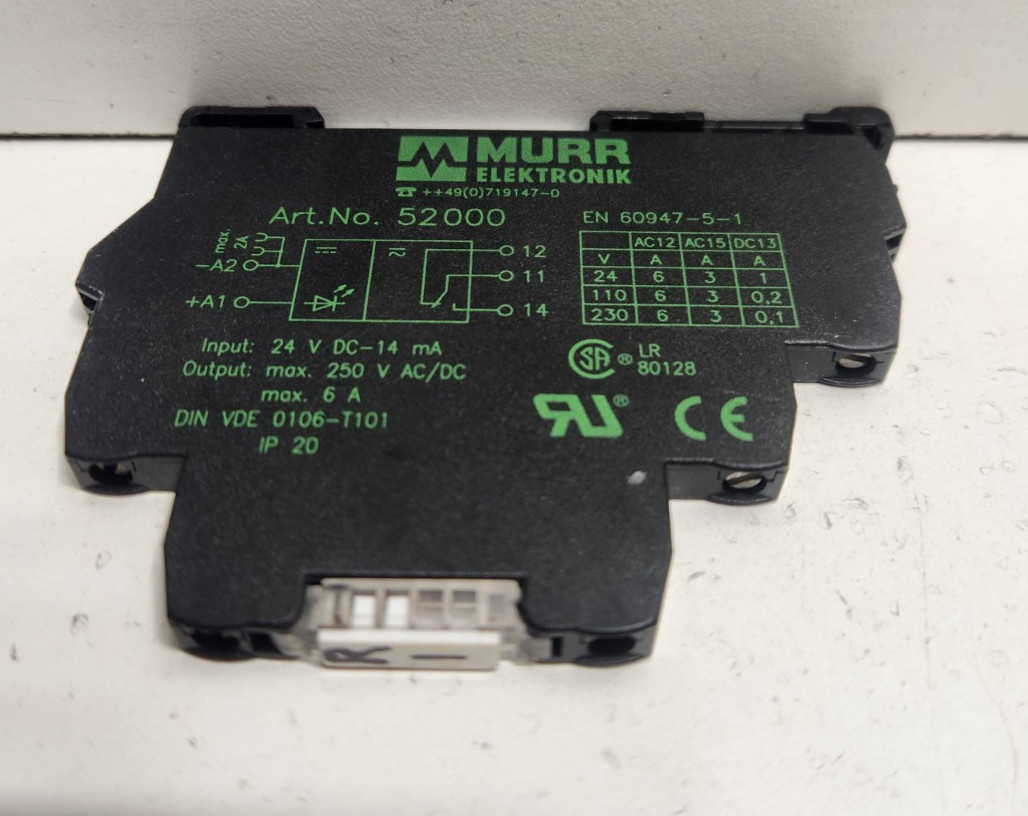 GUARANTEED! MURR ELEKTRONIK 24V INTERFACE RELAY 52000