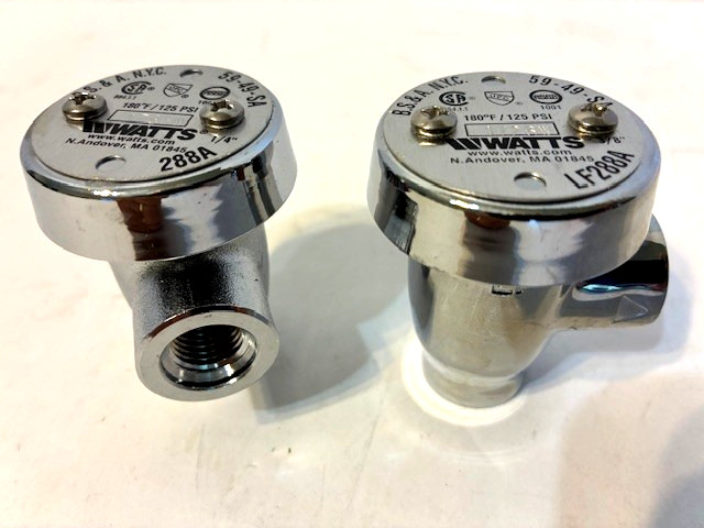 (2) WATTS Anti-Siphon Vacuum Breakers- Model # LF288A and # 288A- NEW