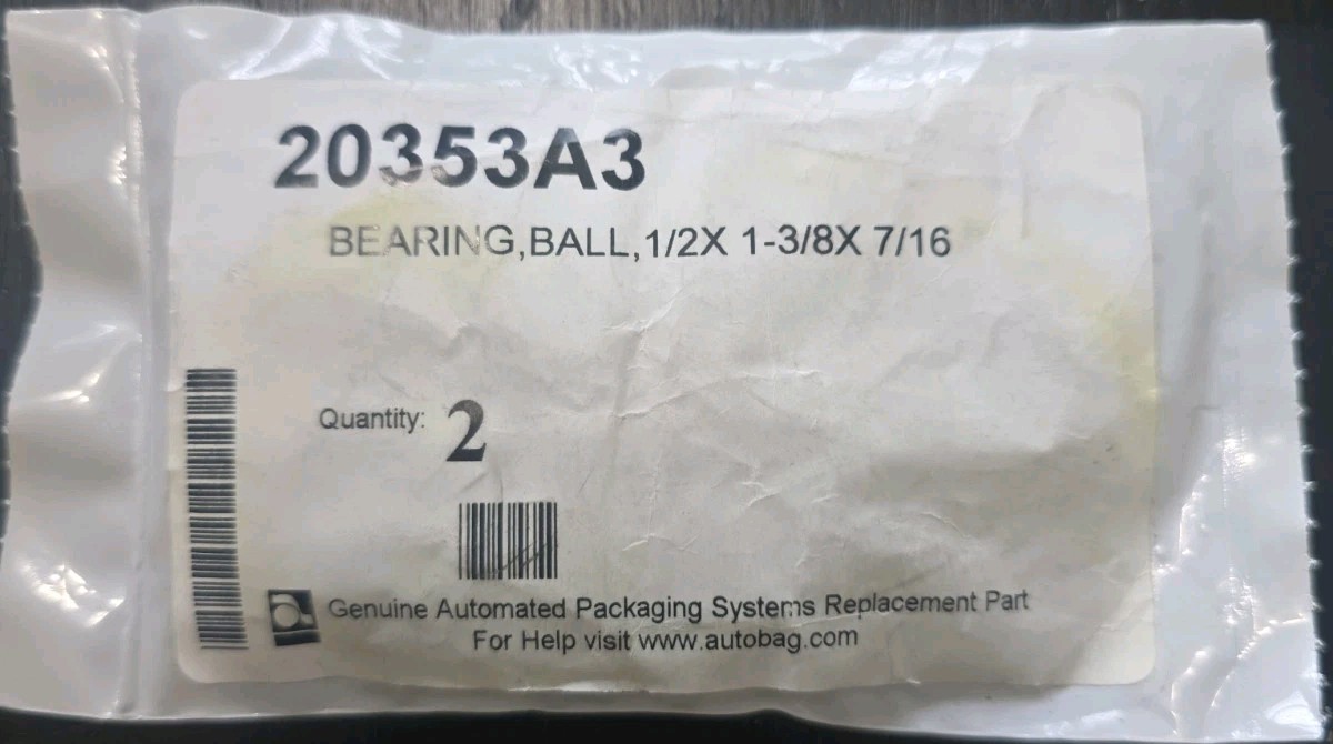 20353A3 Rubber Drive Roller Bearing Automated Packaging Systems Autobag 2 Pack