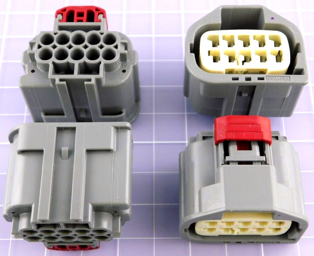 LOT OF 10, YAZAKI 7298-6818-40 2341287-3 10P 1.5MM YESC SEALED FEMALE CONNECTOR.