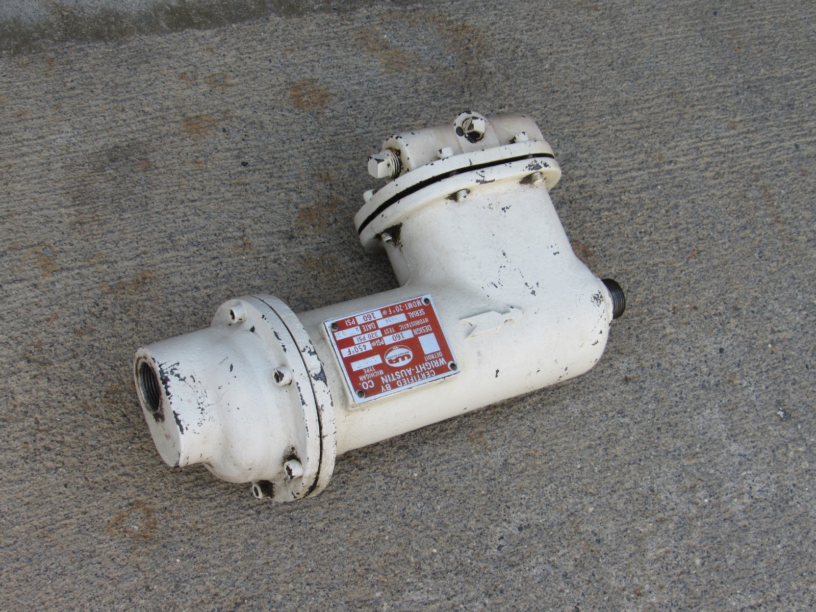 Wright Austin LST separator water oil steam compressed air lines 160 PSI 450 F