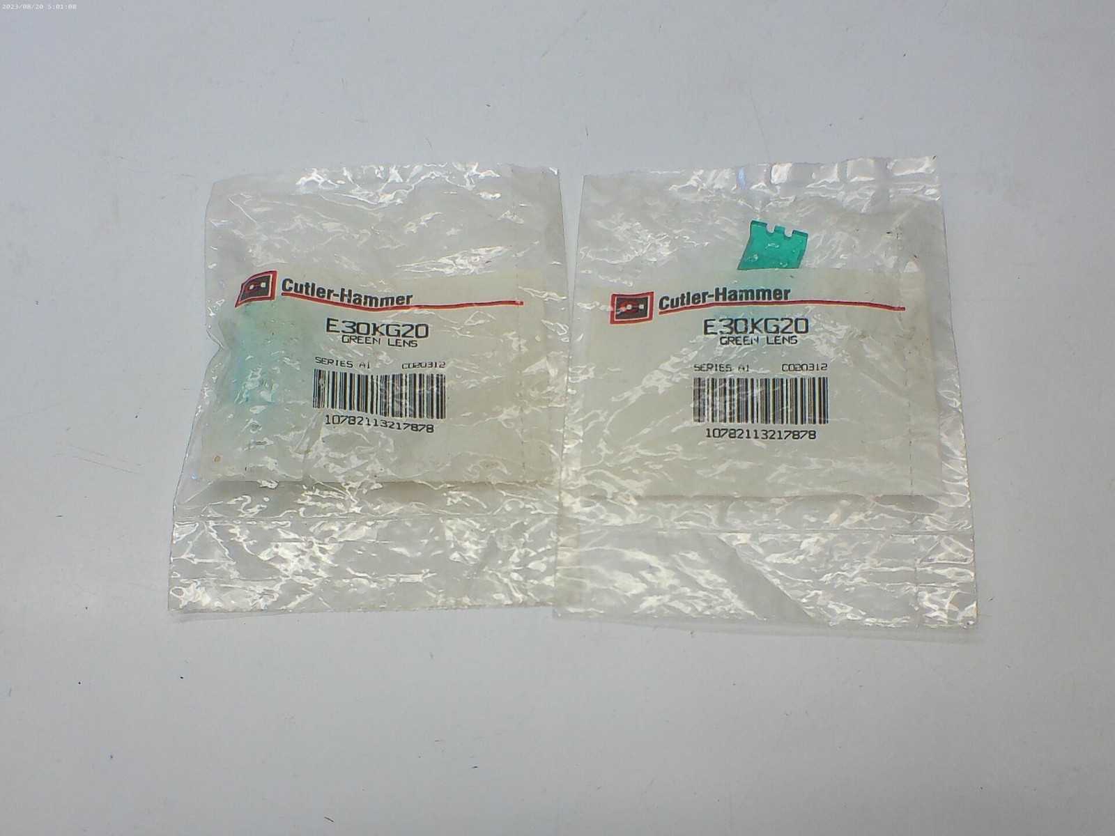CUTLER HAMMER E30KG20 SER.A1 LENS GREEN LOT OF 2 NSMP