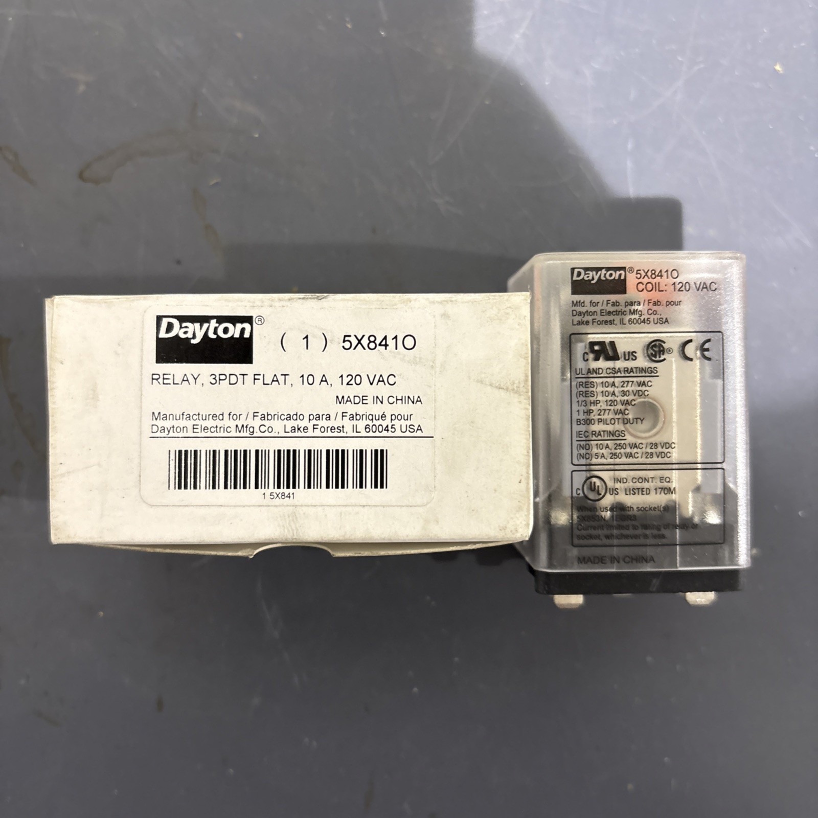 DAYTON 5X841O 120VAC 10A NSMP