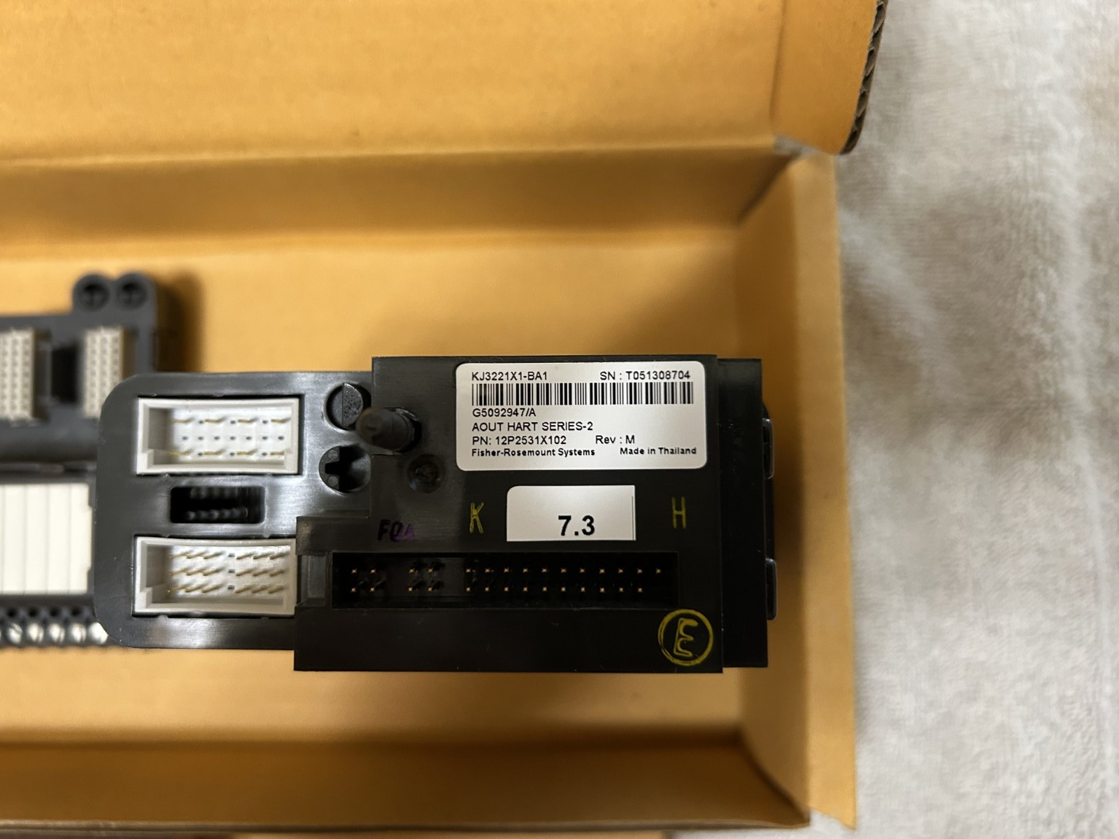EMERSON DELTAV KJ3221X1-BA1 AO CARD 8 CH 4-20 MA HART SER2 PN 12P2531X Terminal