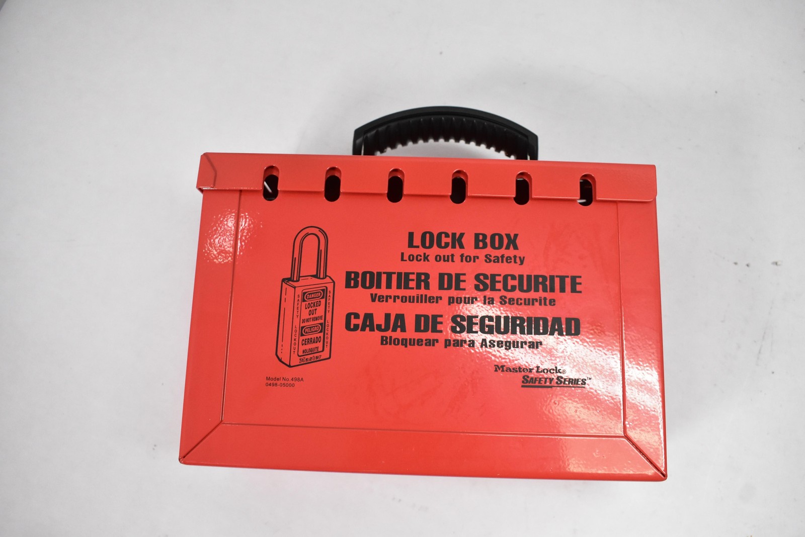 Master Lock 498A Group Lockout Lock Box LOTO Safety Series Steel Red Portable