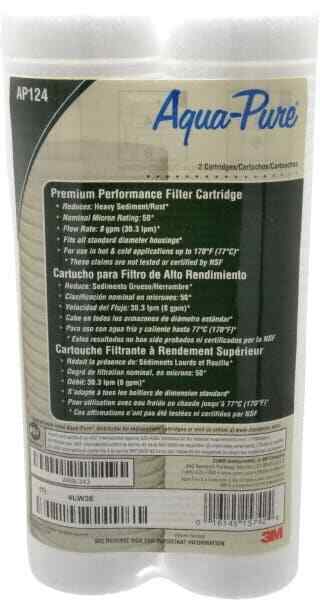 2 Pack 3M Aqua-Pure 7000051058 Cartridge Filter: 2-1/2″ OD, 9-3/4″ L, 50 micron