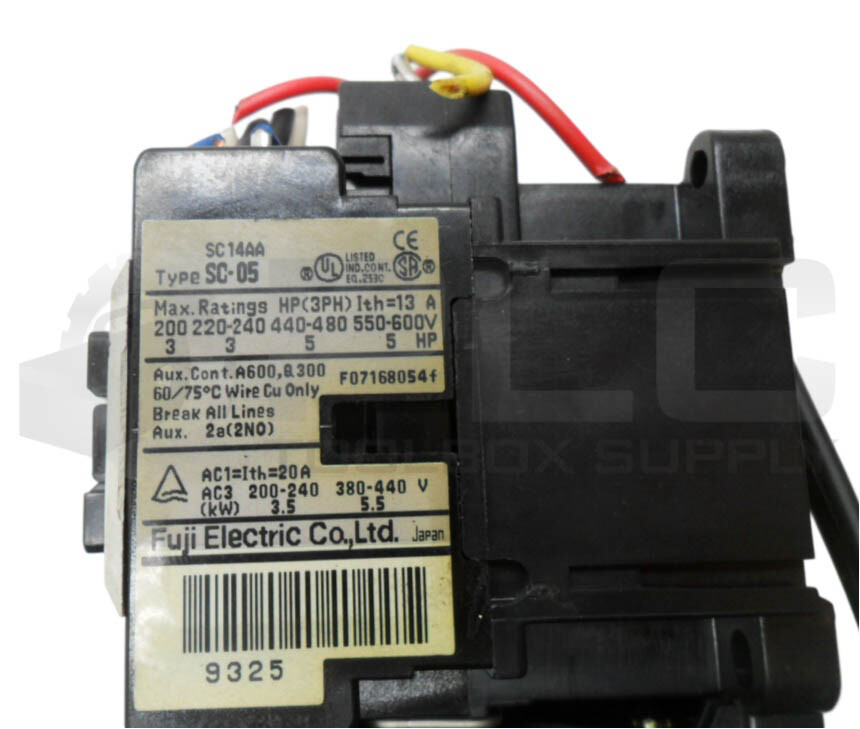 FUJI ELECTRIC SC-05 CONTACTOR 600V 13A W/ TR-0N OVERLOAD RELAY 4-6A 600VAC