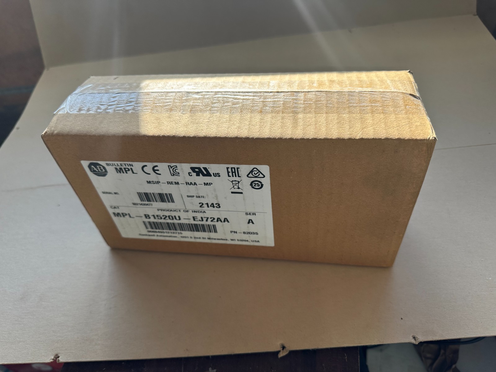NEW Allen Bradley MPL B1520U-EJ72AA 2021
