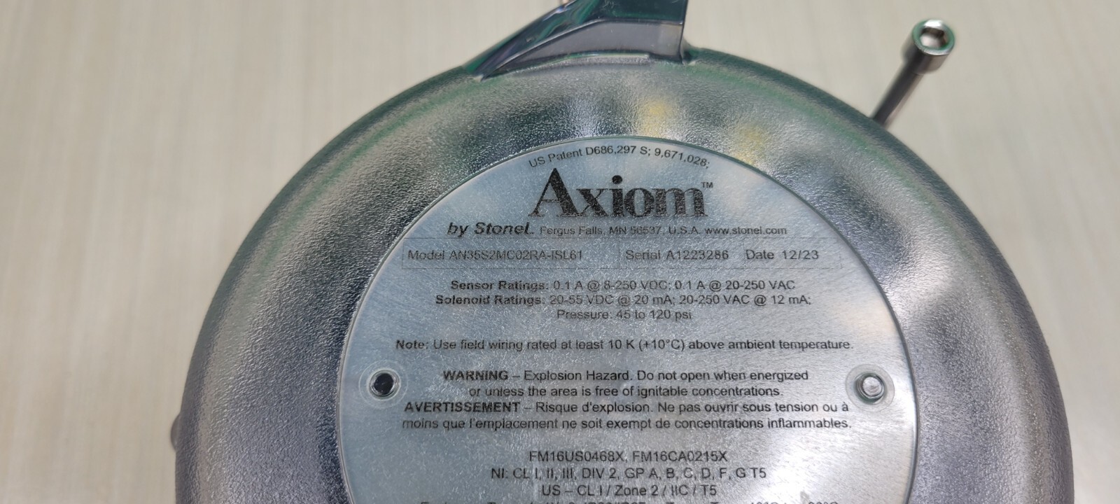 Valmet MA0056745 Axiom AN StoneL Valve Controller AN35S2MC02RA-ISL61