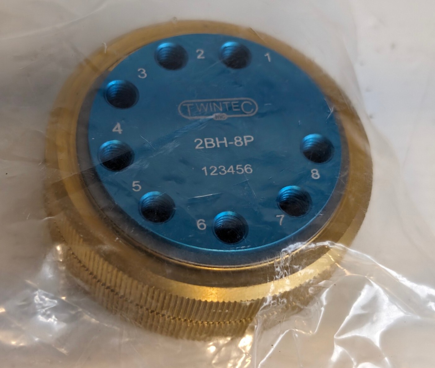TwinTec 2BH-8P Threaded Port Series Anodized Aluminum Up To 8 Tubes Bulkhead