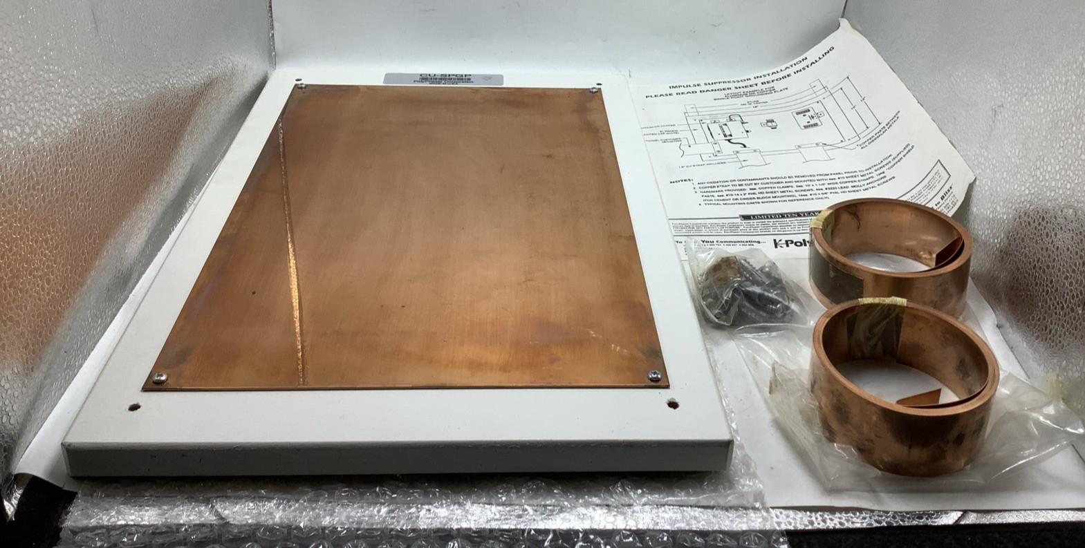 Polyphaser CU-SPGP Copper Grounding Plate Kit New Free Shipping