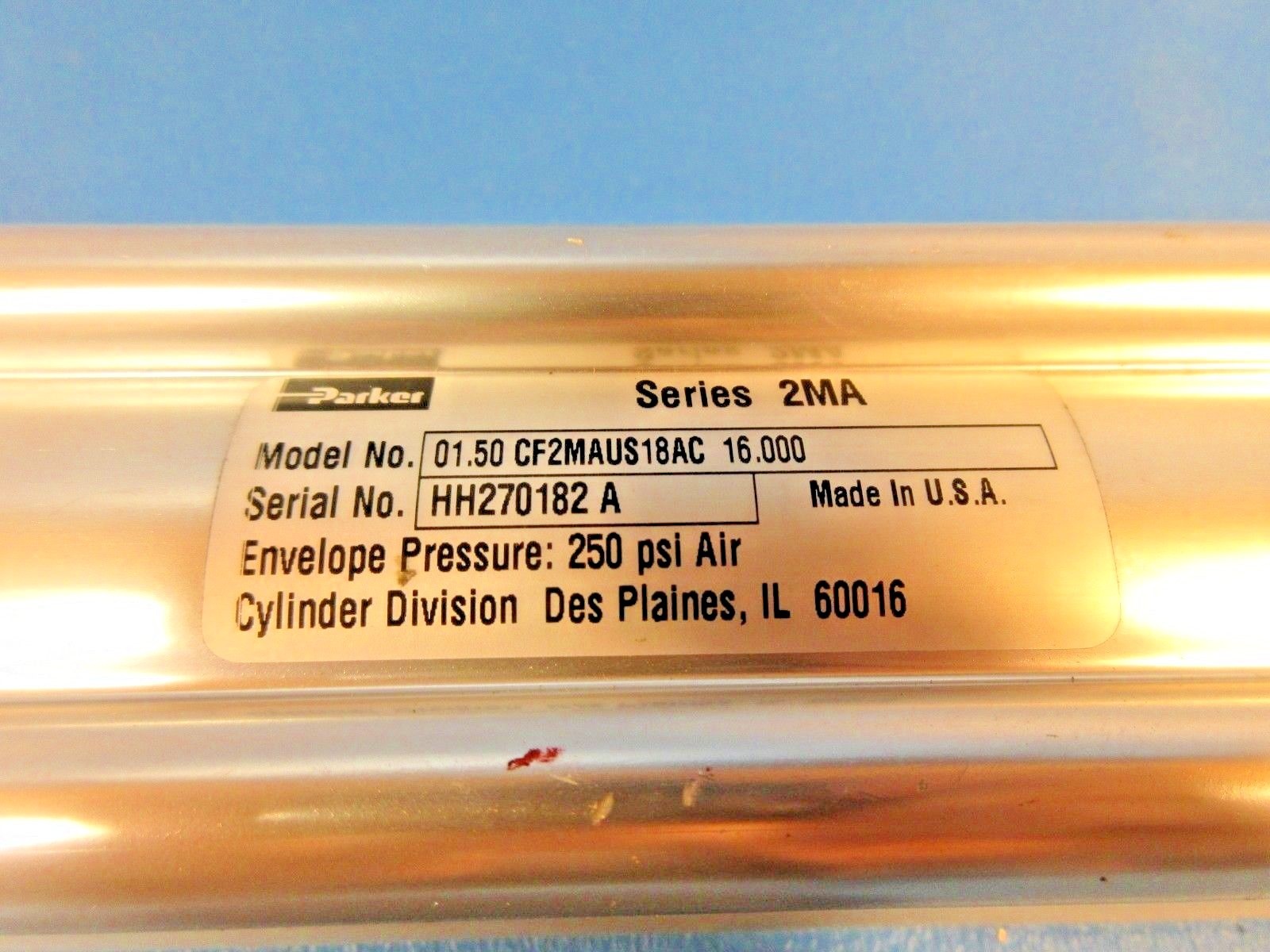 Parker CF2MAUS18AC, Ser 2MA 1.5, 1-1/2 Bore, 16″ Stroke 01.50 CF2MAUS18AC 16.000
