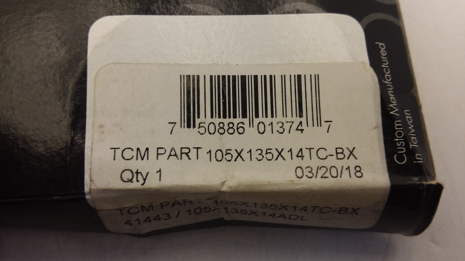 TCM 105X135X14TC-BX LIP SHAFT SEAL NITRILE DBL SPRING RUBBERIZED NIB