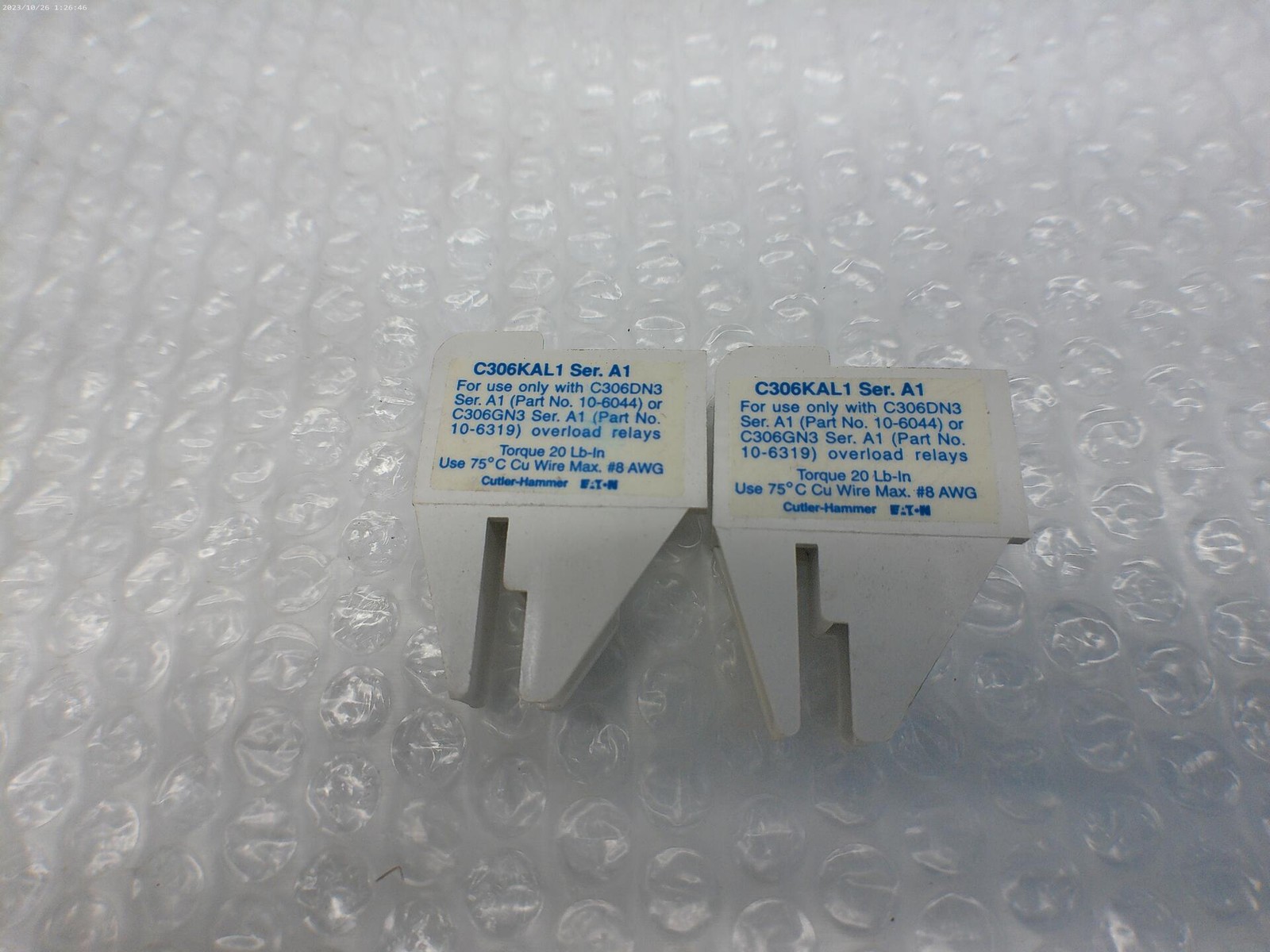 CUTLER HAMMER C306KAL1 SER.A1 RELAY LOT OF 2 NSNP