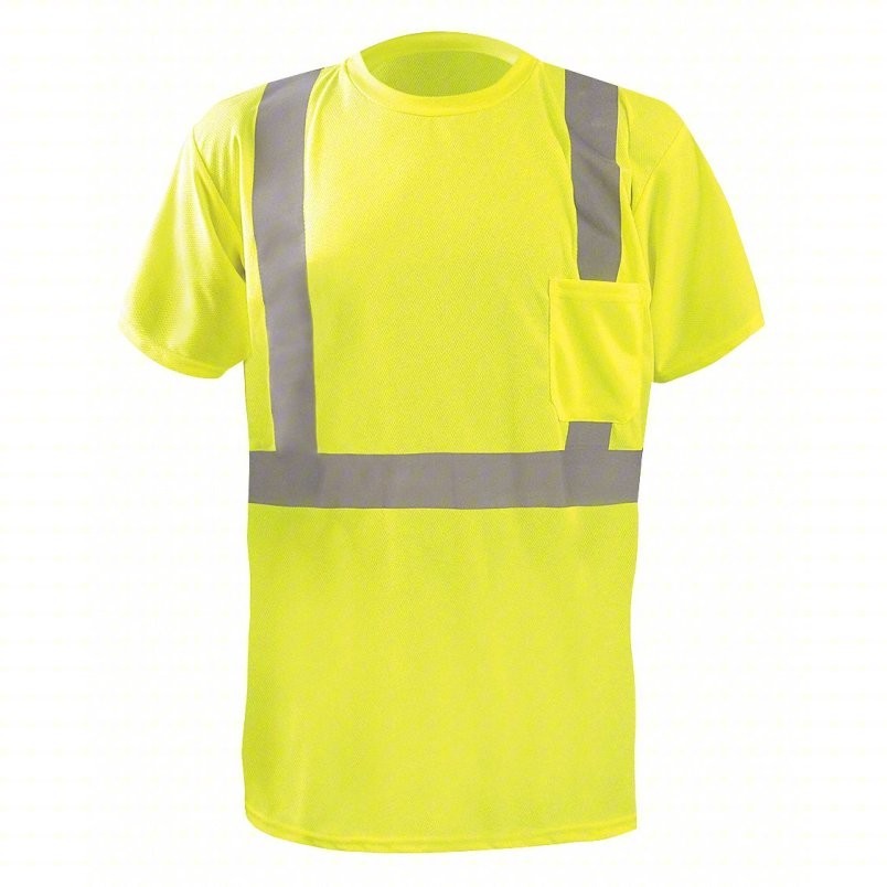 OCCUNOMIX LUX-SSTP2BX-YM Short Sleeve T-Shirt,M,ANSI Class 2 448K18- BRAND NEW