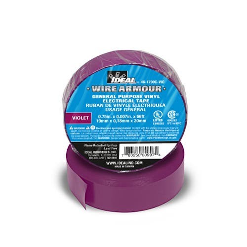 IDEAL Electrical 46-1700C-VIO GP Color Tape, 3/4 In x 66 Ft, Violet