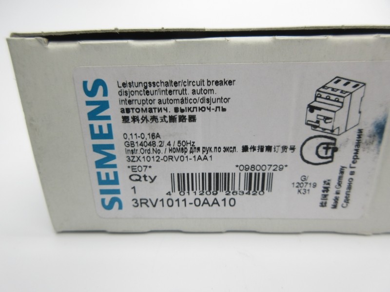 SIEMENS 3RV1021-1AA10 1.1-1.6A NSMP