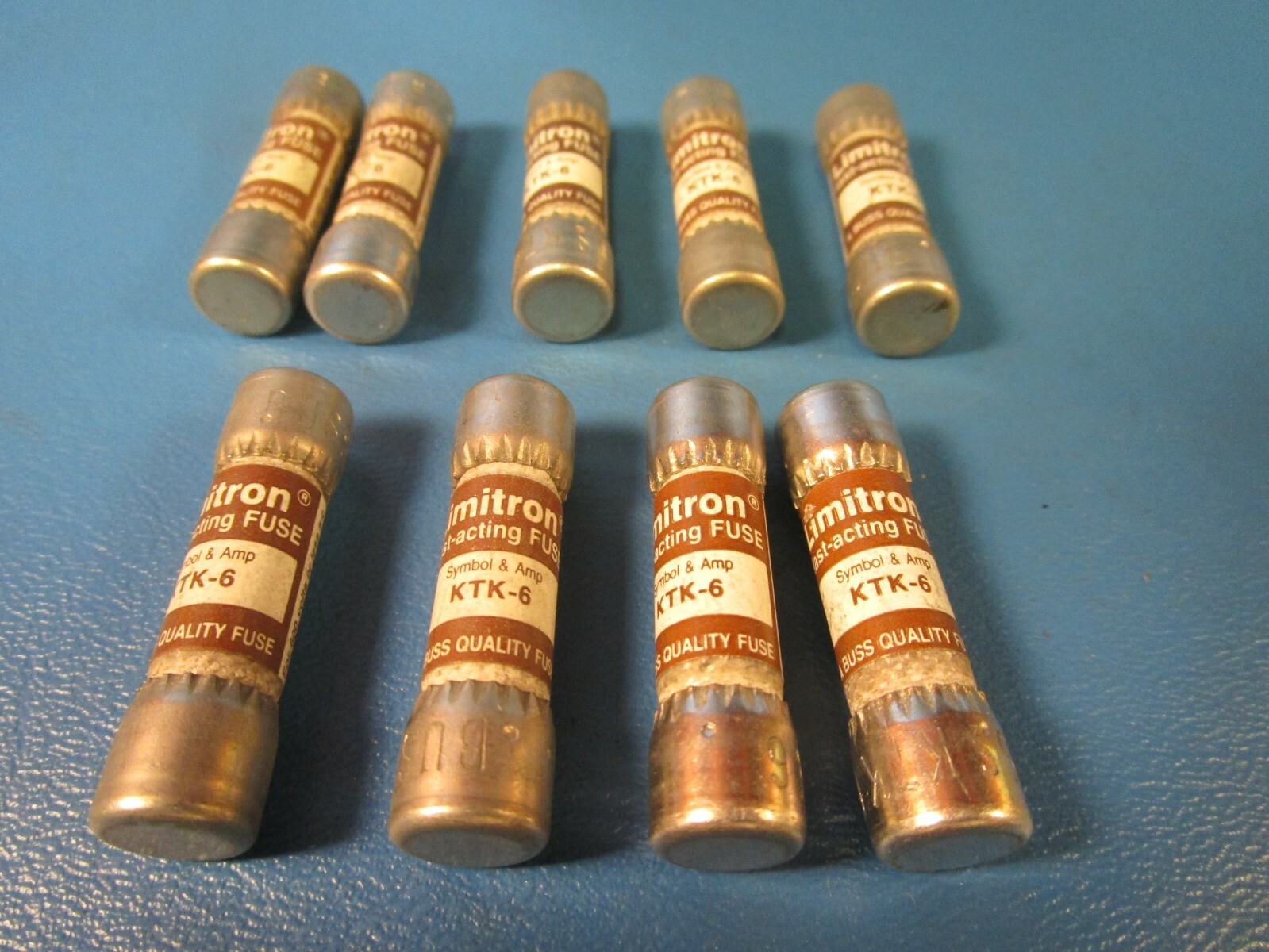 LOT OF 9 Bussmann Limitron KTK-6 Fuses, Fast Acting, Cooper