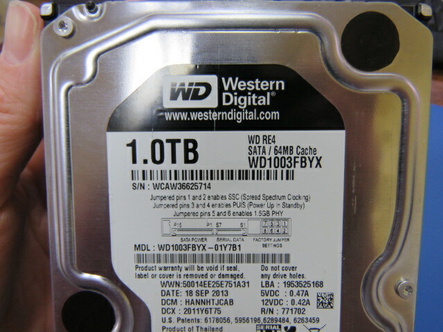 Western Digital WD1003FBYX-01Y7B1 Qty of 4 per Lot Pre-Owned 1 TB RE4 Enterpris