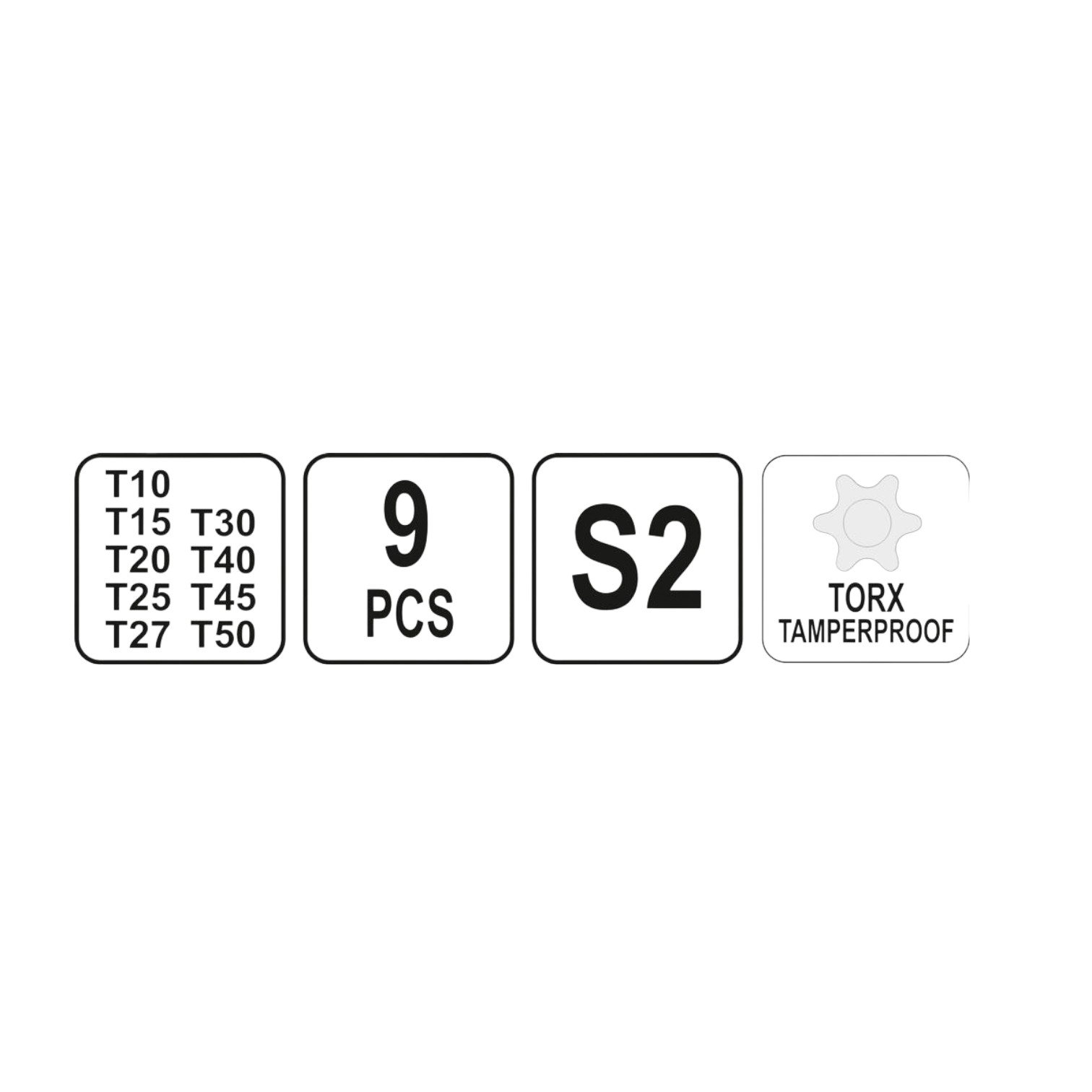 Yato T-Handle Torx Key Set CrV 6150 9-Piece YT-05615