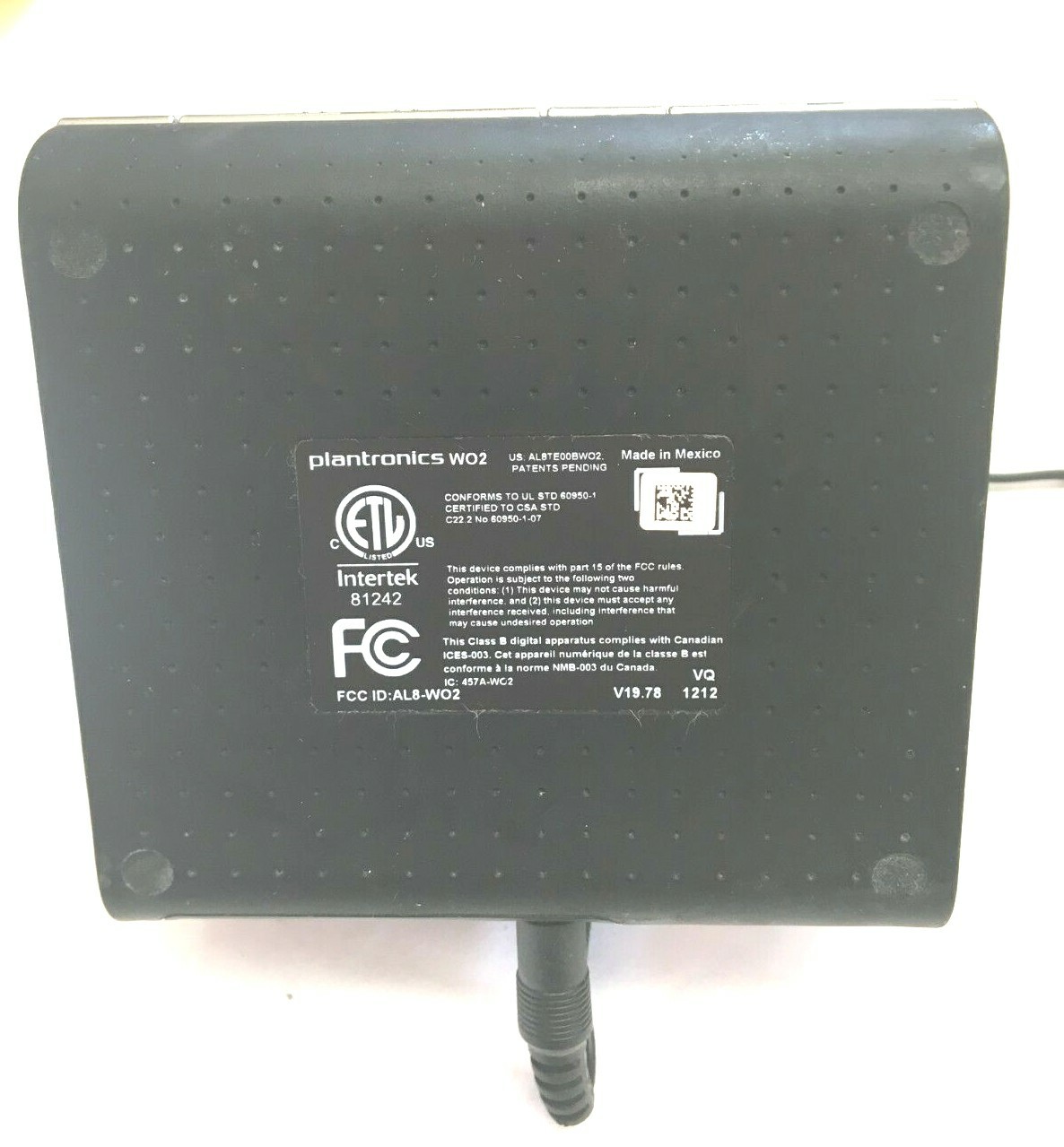 Plantronics W02 Dect 6.0 Charging Base With Original Power Supply Free Shipping